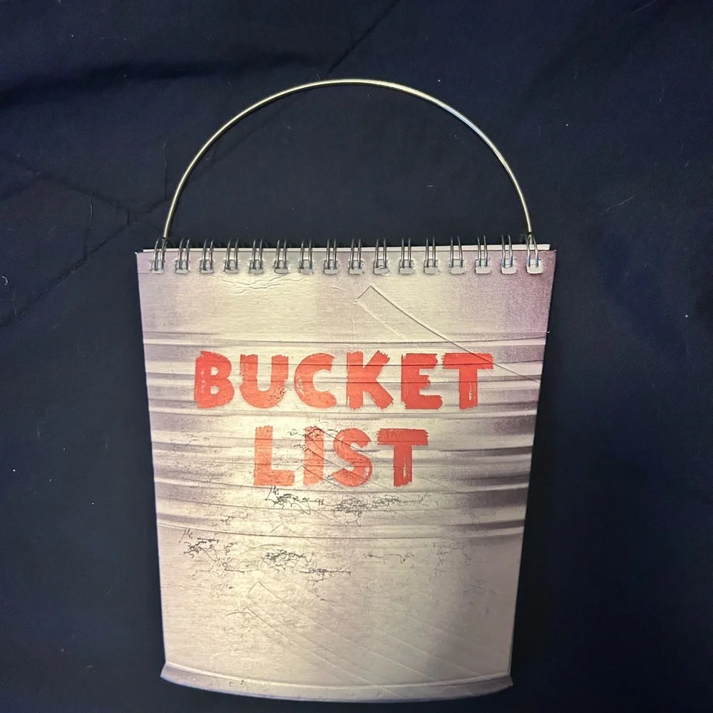 Bucket List Notebook silver‎ pail 96 pages NWT
